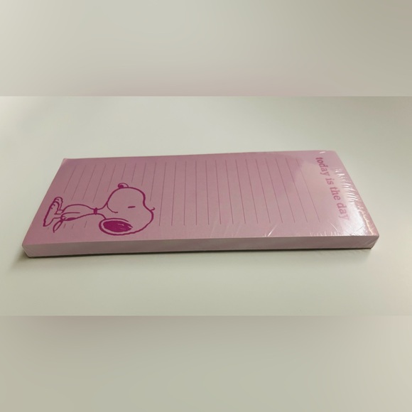 New Long Pink Peanuts Lined Pad "today is the day" 2 Magnets 100 Pages Graphique - Picture 4 of 9